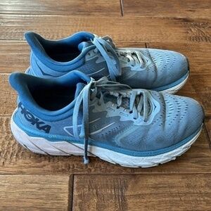 Hoka One One Arahi 5 Cushioned Running Support Walking Shoes Blue Sz 7.5 D Wide